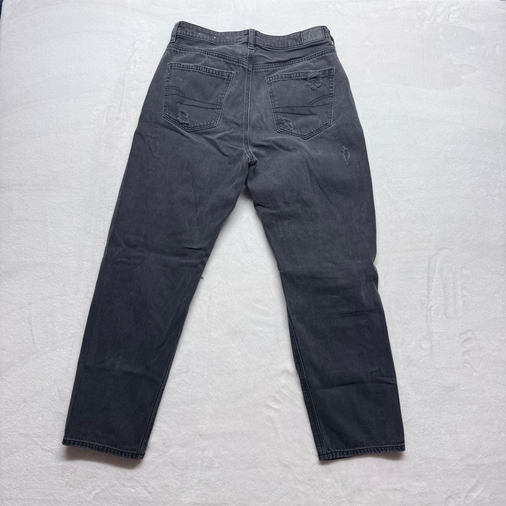 American Eagle Women Distressed Black Straight Leg Jeans‎ Size 10 - Picture 7 of 8
